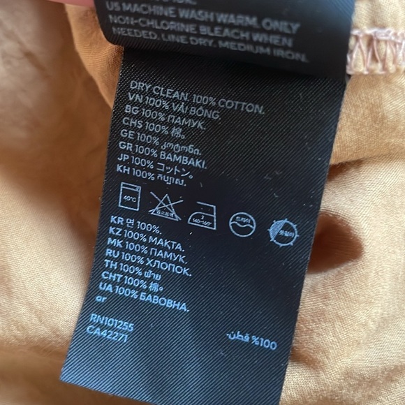 H&M Tan Cotton Mini Dress W/ Spaghetti Straps and Relaxed Fit - Picture 11 of 11